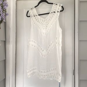White Crochet Swimsuit Coverup CUPSHE